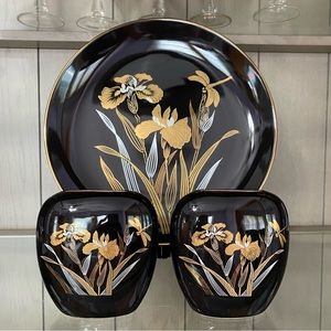 Vintage Japanese Plate and Vase Set